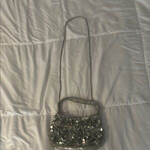 Valerie Stevens Silver Sequin Clutch for Special Occasions